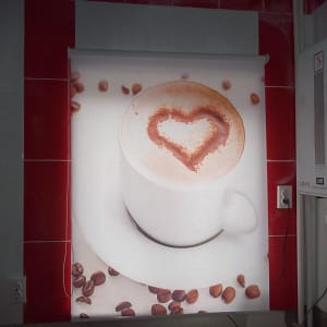 Фотожалюзи, с рисунком чашки с кофе